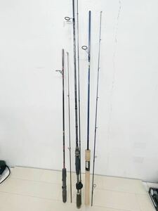 [ML5656-2]1円〜！Daiwa/SHIMANO/Abu 釣竿3本まとめ　XROSSFIELD XRFS-802ML/BASS ONE/attackerak56ML