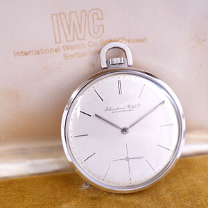 オールドインター IWC シャフハウゼン Ref.210 cal.952 SS パールドロップ 手巻 懐中時計 ポケットウォッチ スモセコ 箱 OH済1年保証