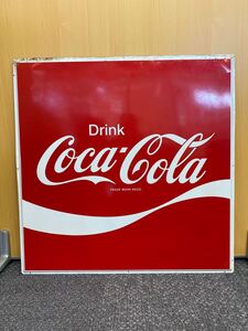 【90cm×90cm】▼Coca-Cola/コカ・コーラ ブリキ看板 広告看板 メタルプレート 中古品▼管理番号1