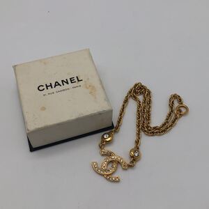 CHANEL シャネル ネックレス ゴールド ココマーク ラインストーン アクセサリー P139