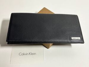 未使用　Calvin Klein 二つ折り長財布 黒 ウォレット　本革　メンズ ウォレット