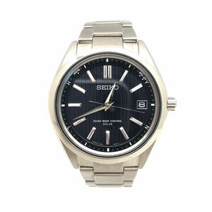 【稼働品】 SEIKO セイコー 腕時計 ブライツ 電波 ソーラー 7B24-0BH0 チタン ブラック文字盤 余りコマ 箱