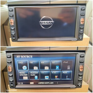 日産 純正ナビ 型式 HS310D-W SANYO DVD再生 Bluetooth テレビ フルセグ SDカード USB iPod CD録音HDD再生 NISSAN サンヨー カーナビ