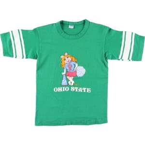 古着 70年代 チャンピオン バータグ オハイオ州立大学 ミスピギー キャラクター カレッジTシャツ USA製 レディースM /eaa364958