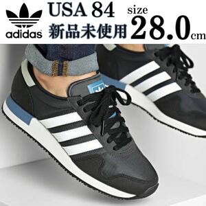 1円〜 28cm USA 84 アディダスオリジナルス adidas originals 定番 スニーカー モダン スポーティ ランニング スニーカー ブラック 黒 箱無