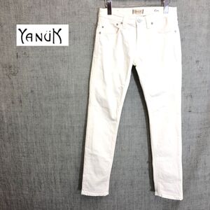 1O1974-J-N◆日本製 YANUK ヤヌーク ホワイトデニムパンツ◆ホワイト サイズ24 レディース ジーパン ジーンズ ボトムス ロング カジュアル