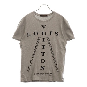 LOUIS VUITTON ルイヴィトン 17SS Flocked Cross Logo T-shirt フロッキーロゴフェルトプリント半袖Tシャツ グレー RM171M CMS HBY05W