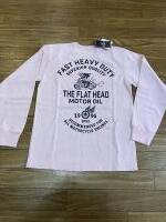 THE FLAT HEAD FN-TML-101 FH MOTOR OIL L/S TEE ライトピンク 38サイズ