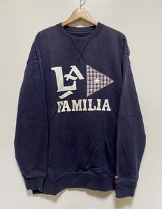 ☆SWAGGER スワッガー 前V LA FAMILIA スウェット トレーナー L 紺 ネイビー