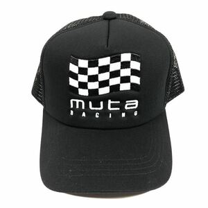 未使用品【ムータ】本物 muta ベースボールキャップ ONE SIZE 帽子 ハット RACING レーシング 黒 コットン×ナイロン メンズ レディース 26