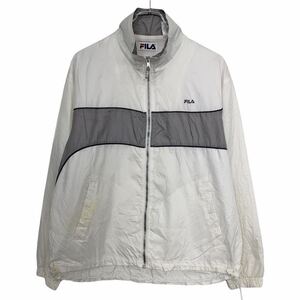 FILA ナイロンジャケット M ホワイト グレー フィラ スポーツ 古着卸 アメリカ仕入 t2110-4914