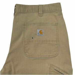 Carhartt カーハート ダックペインターパンツ W38 ブラウン ボロ フェード ペンキ汚れ (OL291)