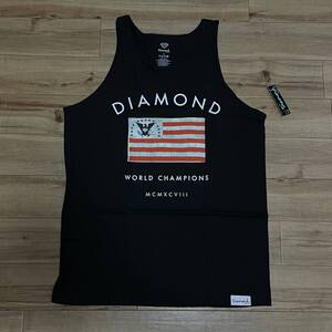 ラスト1 米国製 【L】 ダイヤモンドサプライ Diamond Supply Co タンクトップ 黒 Founders USA スケーター ピスタグ付 ストリート (TT10)