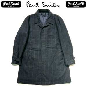 超名作 Paul Smith LONDON ポールスミスロンドン 国内正規品 日本製 最高級ウィンドウペンチェックウール中綿入りシングルコート L2 美品