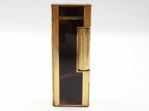 18053g dunhill ダンヒル ライター ローラー ガスライター スクエア バーレイ べっ甲×ゴールド ヴィンテージ