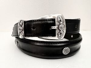 ONYX by BRIGHTON size34 MORMAN FANCY BELTS STALLION MTN COUNTRY CLUB USA製 レザーベルト 黒 ブラック ゴルフ