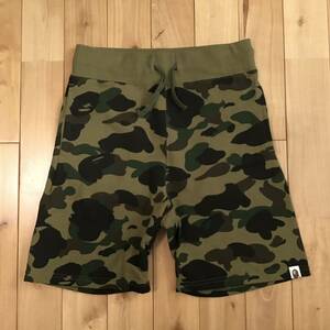 BAPE 1st camo green スウェット ハーフパンツ Sサイズ a bathing ape sweat shorts エイプ ベイプ アベイシングエイプ ショーツ 迷彩 5032