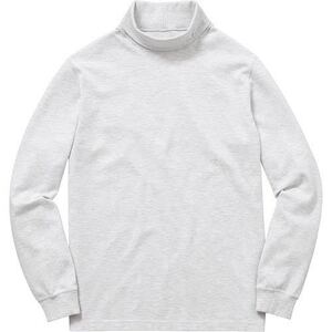 新品Supreme solid L/S turtleneck S タートルネック ロングスリーブ ロンT カットソー グレー ホワイト シュプリーム ソリッド15 AW FW