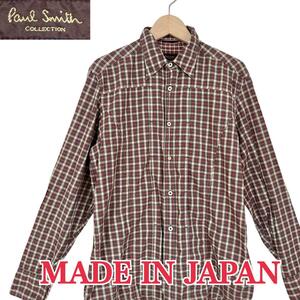 サイズM★Paul Smith COLLECTION★日本製 チェック柄ボタンシャツ チェックシャツ メンズ ポールスミス コレクション T2715 古着公園