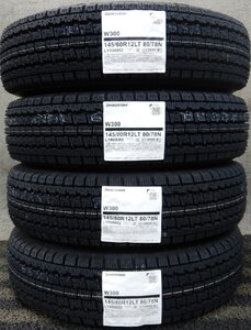 1円～★2024年製 新品★4本価格★145/80R12 80/78N LT BRIDGESTONE W300 スタッドレスタイヤ★送料無料★軽トラ 軽バン 軽バス BF6954