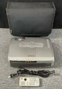 真956 【EPSON/エプソン】EPSON『EMP-S3』プロジェクター　リモコン、コード、バック付き　通電確認済み