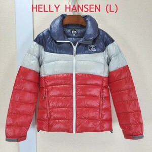 美品◆HELLY HANSEN ヘリーハンセン ライトダウンジャケット アウトドア 登山 レディース(L)