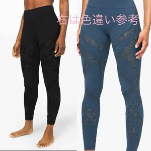 新品タグ付き 柄あり 黒 lululemon ルルレモン Wunder Under High-Rise Tight* Flocked サイズ8