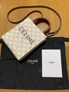 美品 CELINE ミニ バーティカル トリオンフ キャンバス カバ バッグ セリーヌ