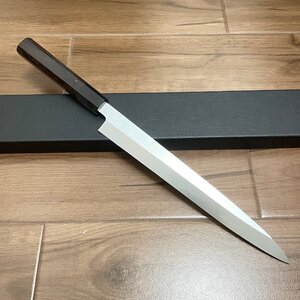 A01 切付包丁 9寸 V金10号 刺身包丁 和包丁牛刀 檀木八角柄 刃渡り270mm 硬度 約HRC61