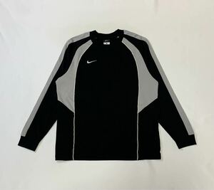 NIKE ナイキ // DRI-FIT 長袖 Tシャツ (黒×グレー系 切替) サイズ S