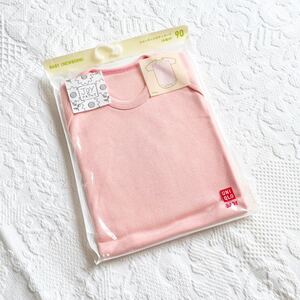 ★新品★ユニクロUNIQLOロンパース90サイズ13kgピンク無地クルーネック ボディスーツ肌着 半袖ベビー赤ちゃん2歳24ヶ月