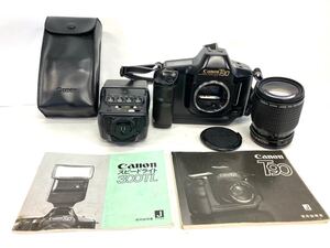 Canon キャノン T90 CANON ZOOM LENS FD 35-105mm 1：3.5-4.5 スピードライト 300TL フィルムカメラ 使用説明書付き 現状品 Ｋ27-1