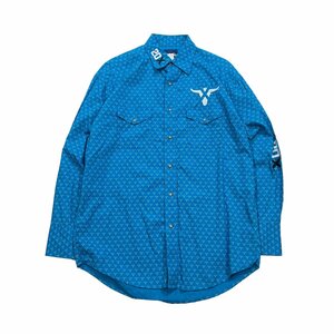 古着 ラングラー Wrangler 長袖 総柄 ウェスタンシャツ