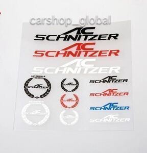 BMW AC SCHNITZER エンブレム ステッカー ホワイト/ブラック/レッド/ブルー シュニッツァー フロント/サイド/リア/内装 1/2/3/4/5/6/7/X/Z