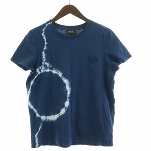 アーペーセー A.P.C. Raymond タイダイ Tシャツ カットソー ロゴ 半袖 M 紺 ネイビー /FQ メンズ