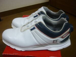 美品！フットジョイ FOOTJOY PRO SL Boa ホワイト ネイビー 26.5cm W（3E）