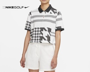 NIKE GOLF ポロシャツ 千鳥格子 XL ナイキ ウィメンズ ゴルフ 半袖 Tシャツ チェック DD0489-100