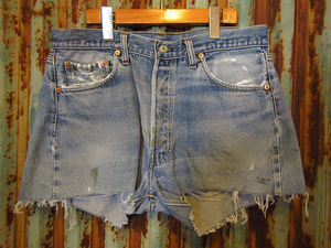 ビンテージ70’s●Levi’s 501 66後期デニムカットオフショーツ実寸W88cm●230625j5-m-sht-w35古着1970sリーバイス