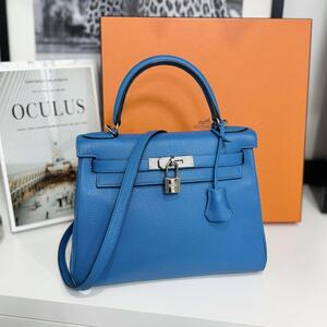 28160　美品 HERMES エルメス ケリー28 トゴ ブルーザンジバル