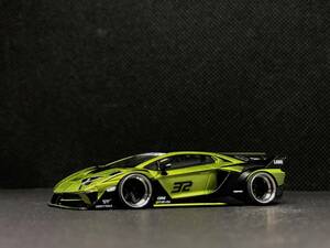 TSMモデル 1/64 LB-Silhouette WORKS Lamborghini Aventador GT EVO Lime LHD 改 深リム MINI GT