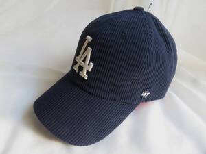 未使用 `47CLEAN UP クリーンナップ LA dodgers thick corduroy ドジャース 厚手 コーデュロイ キャップ 55~61CM 紺 ＊クリンナップ 