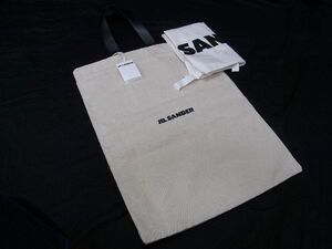 ■新品■未使用■ JIL SANDER ジルサンダー キャンバス×レザー ハンドバッグ トートバッグ ショルダー ベージュ系×ブラック系 AV1165