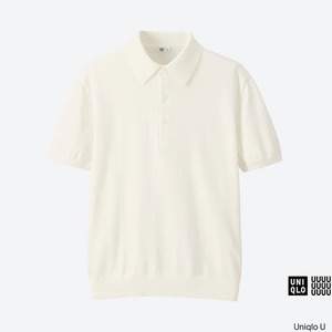 UNIQLO U （ユニクロ　ルメール　コラボ） 旧タグ スーピマコットンニットポロシャツ(半袖) WHITE オンライン限定(XL) 新品タグ付き レア