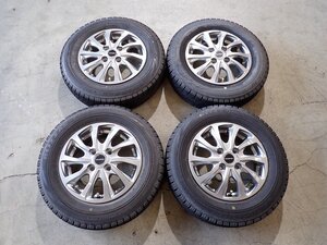 YS15081【送料無料145/80R13】モコ MRワゴン タント スペーシア N-BOX 中古スタッドレス ▼13×4J 100/4H ET45▼1円スタート