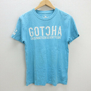 z■ガッチャ/GOTCHA ロゴプリントTシャツ【L】水色/men