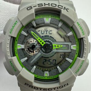 ★1円スタート★CASIO カシオ G-SHOCK Gショック アナデジ メンズ 腕時計 GA-110TS クォーツ 稼働 グレーカラー×グリーン 中古品