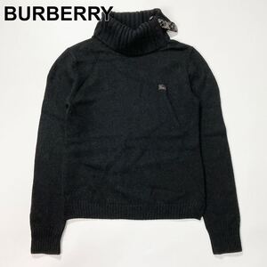 BURBERRY バーバリーブルーレーベル タートル ニット セーター プルオーバー チェック 38 M レディース B122424-136