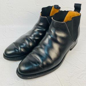 【希少】Crockett&Jones クロケットアンドジョーンズ CRANFORD サイドゴア 黒 ブラック 7.5 26cm ビジネス カジュアル ジャケパン