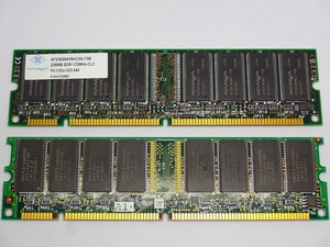 SDRAM PC133 CL3 256MB 2枚 合計512MB 中古動作品