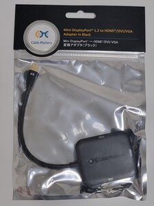 Cable Matters Mini DisplayPort1.2/Thunderbolt to HDMI/DVI/VGA 変換アダプタ 未使用